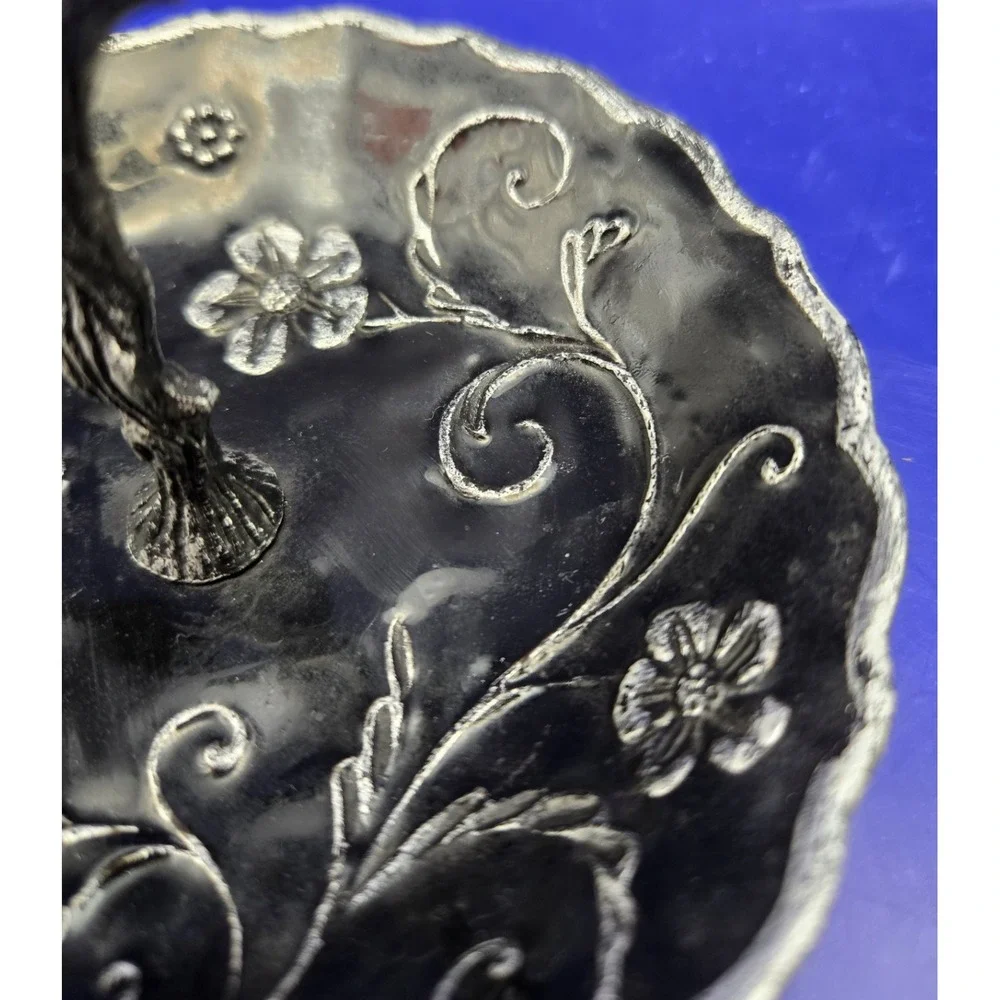 Black Enamel Dish For Trinkets By Cynthia Rawley NY With Bird On A Branch‎ B#28